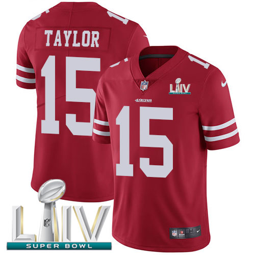 San Francisco 49ers Nike #15 Trent Taylor Red Super Bowl LIV 2020 Team Color Youth Stitched NFL Vapor Untouchable Limited Jersey